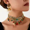 Joyería Popular Transfronteriza de Amazon Collares y Pendientes Populares Europeos y Americanos Estilo Étnico Lujo Accesible Conjunto de Collares de Gama Alta