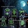 Placa Popular de Halloween Transfronteiriça, Placa Decorativa de Halloween em Forma de Lápide para Jardim Externo e Quintal