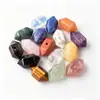 Colgante de cristal de piedra natural en forma de prisma de doble punta, 16 mm, agujero pasante, proteína, semiacabado, accesorio de colgante versátil para DIY