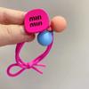 Corea del Sur Estilo Extranjero Fluorescente Letra Bola Anillo para el Cabello Cuerda para el Cabello de Bolas para Niña Diadema Versátil Cuerda para el Cabello de Tendón de Goma