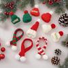 Gorro de Navidad Lindo Mini Rojo Tejido Pequeño Gorro Pinza para el Cabello Accesorio para el Cabello Gorro para Botella de Vino Decoración de Disfraz Navideño