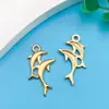 Mezcla 16K chapado en oro animal marino estrella de mar tortuga caballito de mar sirena marisco DIY pulsera joyería colgante