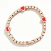 Pulseira de Corrente de Tênis Esmaltada em Forma de Coração Mais Vendida Transfronteiriça, Liga com Strass, Joia de Mão Versátil de Luxo Leve, Fornecimento Direto da Fábrica