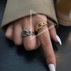 Hip-hop Trendy Retro Twist Anel Simples Geométrico Moda Aberto Ouro Aberto Anel de Dedo Indicador