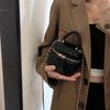 Mini Bolsa Matelassê com Corrente para Batom Feminino 2026 Nova Tendência Moda Textura Nicho Bolsa de Ombro Único Transversal Bolsa para Moedas Chaves