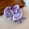Grampo de Cabelo com Franja de Flor de Tecido, Estilo de Férias, Doce e Fresco, Presilha Lateral Bico de Pato, Acessório de Cabelo de Nicho de Alta Qualidade Atacado