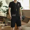 Conjunto de Shorts de Manga Corta para Hombre Lobo del Norte de China Verano, Conjunto de Dos Piezas Camiseta Casual Tendencia Elegante Estilo Chino