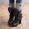 Cubrepiernas y Calcetines Transfronterizos para Amazon al por Mayor Calentadores de Piernas para Mujer Otoño e Invierno de Lana Tejida Cubrebotas Estilo Corto con Puntos de Espiga