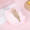 Nordic Plaid macaron cor saco de armazenamento Cereja impressão saco cosmético meninas produtos de higiene pessoal saco de armazenamento