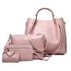 Bolso de Moda Transfronterizo 2024 Nuevo Europeo y Americano Bolso de Cocodrilo de Cuatro Piezas Bolso de Hombro Bandolera de Gran Capacidad