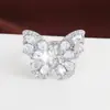 Anel Aberto Criativo de Borboleta Brilhante com Zircônia Doce e Exquisito, Anel Feminino de Nicho de Alta Qualidade, Exclusivamente para Vendas Transfronteiriças, Direto do Fabricante