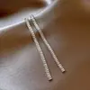 Brincos Temperamento Transfronteiriços de Prata Micro-incrustados Zircon Design de Borla Super Brincos de Fada Moda Pesada Feminina Internet Joias de Orelha Vermelha