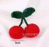 Joyería de cereza de lana hecha a mano gancho de mano accesorios para sombrero de cereza accesorios para bolso grande hilo de algodón tejido gancho de mano flor
