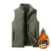 M-5XL Invierno Peso Pesado Bloqueo de Temperatura Más Terciopelo Engrosado Chaleco Cuello Alto Acolchado de Diamantes Capa para Hombro Resistencia al Frío Capa Interior Cálida Capa Exterior