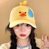 Gorra de Béisbol de Patito Amarillo Sudoroso Linda para Mujer Cara Delgada de Dibujos Animados Gorra Versátil de Pico de Pato para Salidas Sombrero Protector Solar