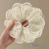 Scrunchie Doce Floral Estilo Floresta para Mulheres, Elástico de Cabelo Delicado e de Alta Qualidade Estilo Coreano, Corda de Cabelo Grande, Acessório de Cabelo do Instagram, Acessório de Cabeça