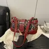 2025 Design Casual com Retalhos Texturizado Uma Alça Bolsa Quadrada Pequena para Axila Moda Feminina Estampa de Leopardo Estilo Coreano Outono e Inverno Nova Tendência