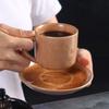 Conjunto de Xícara de Café de Grés Artesanal Retrô, Caneca e Pires para B&B e Restaurante, Conjunto de Louças de Alto Padrão para Chá da Tarde