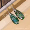 Pendientes colgantes de piedra emperador de colores de moda en Amazon, forma de gota, para mujer, temperamento bohemio, pendientes multicolor