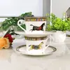 Ouge Suministro Directo Transfronterizo Juego de Tazas de Café Juego de Té de la Tarde Europeo Taza y Platillo para Té Negro Taza de Café para Parejas Caja de Regalo