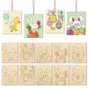 Manualidades de madera sin terminar para niños adultos, pintura a granel, pintura de madera pretaladrada, artesanías decorativas con virutas de madera