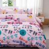 Funda de edredón de una pieza, juego de cuatro piezas para cama con estampados de dibujos animados transfronterizos aptos para la piel, juego de tres piezas para dormitorio de estudiantes de niños y niñas