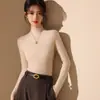 2026 Nuevo Top de Punto de Primera Línea Listo para Usar Ajustado de Cuello Alto para Mujer Otoño/Invierno Ropa Interior Engrosada Adelgazante de Manga Larga