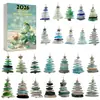Calendario de Adviento Caja Sorpresa Serie Vidrio Marino Transfronterizo Adorno de Árbol de Navidad Estilo Vidrio Marino Colgante Acrílico