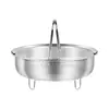 Cesta portátil de acero inoxidable para cocer al vapor arroz, vaporera separadora de agua, adecuada para ollas arroceras y ollas de sopa, rejilla de vapor multifuncional para lavar verduras
