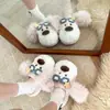 Zapatillas de algodón para perro con gafas, estilo divertido y casual, nuevo modelo otoño e invierno 2026, alto valor estético, zapatos peludos versátiles y lindos para usar al aire libre