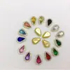 Venta Caliente Transfronteriza 8x13 Gota de Agua Doble Capa Flor Diamante Acrílico Diamante de Garra Cosido a Mano con Piedra Colorida Accesorios para el Cabello
