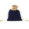 Venta al por mayor de fábrica Bolsa de terciopelo de borde dorado de boca dorada Rojo joyería bolsa de joyería cordón bolsa con cordón regalo bolsa de embalaje de joyería