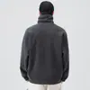 Sudadera Retro de Cuello Alto Holgada para Hombre, Top Trendy Cómodo de Peso Pesado para Otoño con Estilo de Color Sólido Texturizado para Usar en Capas