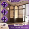 Biombo estilo francés con ratán y madera maciza, Accesorio para fotografía, Sala de estar, Dormitorio, Biombo divisor, Balcón, Apartamento pequeño