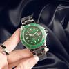 Explosiones de comercio exterior reloj automático para hombre con calendario de anillo de cerámica verde nuevo reloj de pulsera deportivo de aleación para hombre