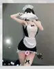 Produtos para Adultos Uniforme Tentação Lingerie Erótica Role-playing Sem Remoção Renda Transparente Criada Criada Conjunto Erótico