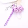 Moda Nuevo Llavero para Teléfono de Lazo Tachonado con Diamantes Versátil Creativo Accesorio Colgante Decorativo para Bolso de Cuerda de Nylon Tejido