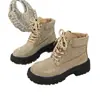 Botas Martin de Encaje Redondas con Pedrería para Mujer, Otoño 2026, Plataforma de Suela Gruesa, Completamente Cubiertas de Pedrería, Moda Europea y Americana, En Stock