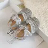 Sandalias de Diadema de Punto Hueco para Niñas 2026 Nuevo Verano Bebé Encaje Lazo Zapatos de Princesa Dulces Zapatos Individuales