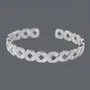 Fornecimento Exclusivo Transfronteiriço de Pulseiras Abertas Irregulares Estilo Europeu e Americano, Aço Inoxidável Galvanizado a Ouro Real 18K, Pulseiras Femininas de Luxo Leve Atacado
