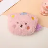 Boneca Urso de Pelúcia Desenho Animado Fofo Urso Cacheado Corado Chapéu de Cabeça para Outono e Inverno Acessórios de Decoração para Bolsa