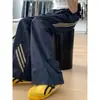 Pantalones Deportivos Rayados Estilo Americano Talla Grande 150kg para Mujer, Delgados de Primavera y Verano, Cintura Alta Versátiles, Holgados, de Secado Rápido, tipo Cargo