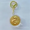Chaveiro de Moeda de Ouro do Ano do Cavalo Doze Signos do Zodíaco Pingente de Medalha Comemorativa Souvenir do Banco de Seguros Presente de Ano Novo