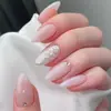 Artículo Popular Transfronterizo: Arte de Uñas Portátil con Polvo Blanco, Diseño de Flores 3D, Pedrería Brillante, Puntas de Uñas Estilo 'Hot Girl', Uñas Postizas Estilo Europeo y Americano al por Mayor