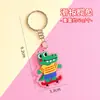Llavero acrílico de dibujos animados con impresión a color a doble cara, colgante de figura de animal lindo, decoración para mochila de estudiante, venta al por mayor de regalos