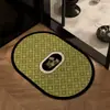 Tapete de chão absorvente para banheiro estilo francês de luxo leve, tapete antiderrapante de secagem rápida de terra de diatomáceas para entrada de banheiro, tapete para pés de vaso sanitário resistente à sujeira