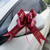 Flores Puxadas Festivas de Casamento Decoração de Casamento Maçaneta da Porta do Carro de Casamento Decoração do Retrovisor Quadrado Flores Puxadas com Caracteres Vermelhos