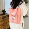 Bolsa Tote 2025 para Meninas, Bolsa de Lona, Grande Capacidade, Mochila Multiuso, Bolsa de Ombro Cruzada, Bolsa de Aula, Bolsa Tote