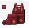 Mochila escolar de gran capacidad, mochila para computadora, mochila USB multibolsillos, conjunto de tres piezas, mochila de negocios informal sencilla y multifunción