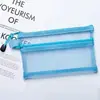Bolsa de Lápices de Malla Transparente de Doble Capa Bolsa de Almacenamiento Bolsa de Lápices para Examen de Estudiante Caja de Papelería con Capacidad